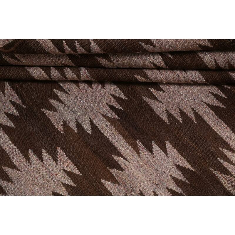 Natural Dye Tribal Geometric Kilim Oriental Area Rug Wool Hand-woven - 4'9" x 6'11"