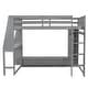 preview thumbnail 11 of 11, Wood Full Size Loft Bed w/Desk, Multi-storage Shelves, LED & Hanging Clothes Rack, No Box Spring Needed Wooden Support Bed Frame