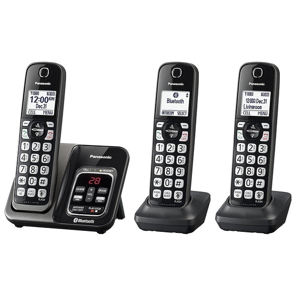 Panasonic KX-TGD563M Link2Cell Bluetooth Cordless Phone with Voice Assist and Answering Machine-3 Handsets (Refurbished)