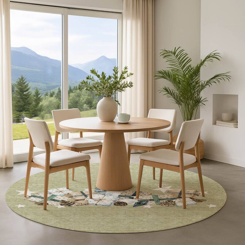 Premium Washable Super Soft Christmas Presents Mayfield Rug - Aloe - 8' x 8'