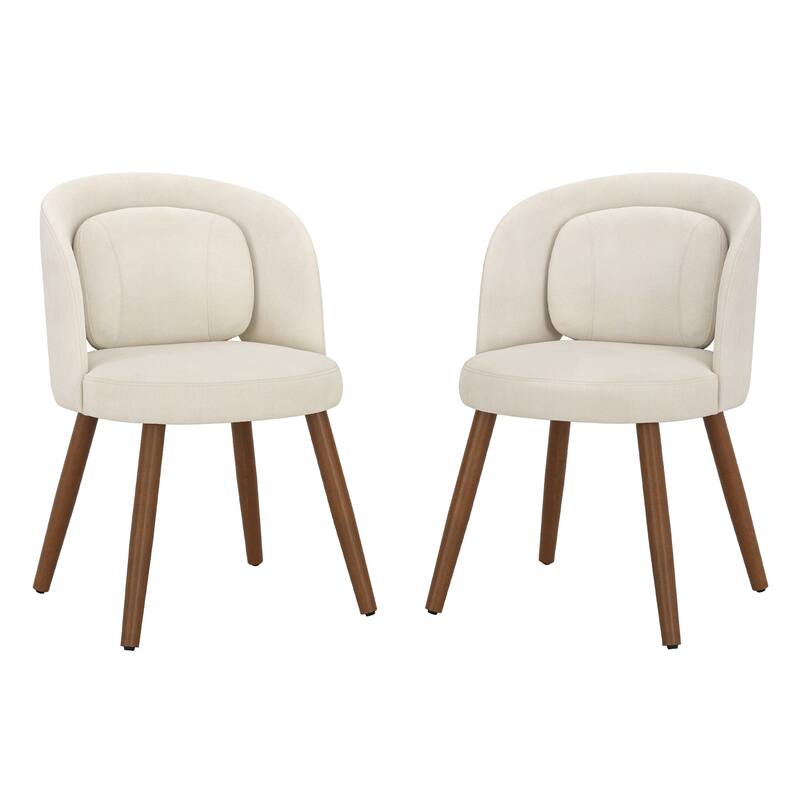 Upholstered Dining Chairs with Back Set of 2/4/6，Linen Dining Room Chairs with Lumbar Pillow for Dining Room, Beige