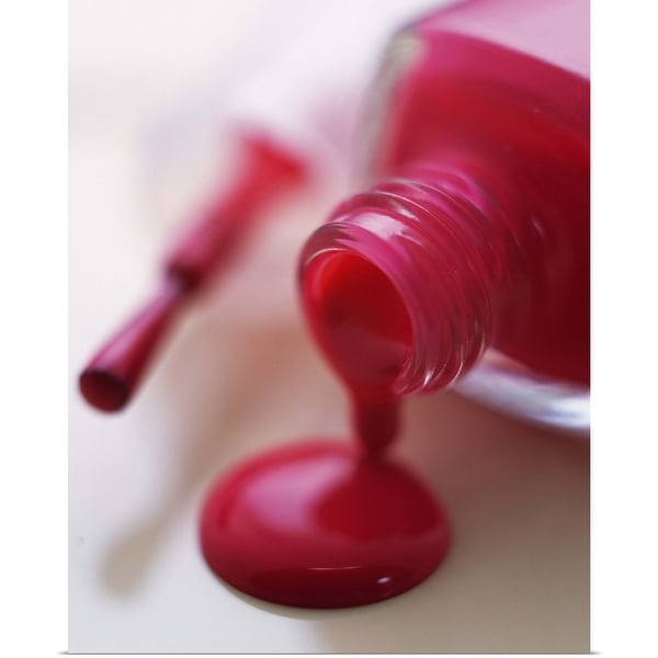 "Closed Up Image of Red-Colored Manicure Bottle, Differential Focus" Poster Print