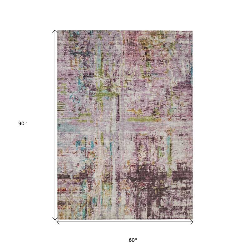 HomeRoots Abstract Transitional Rectangle Outdoor Rug