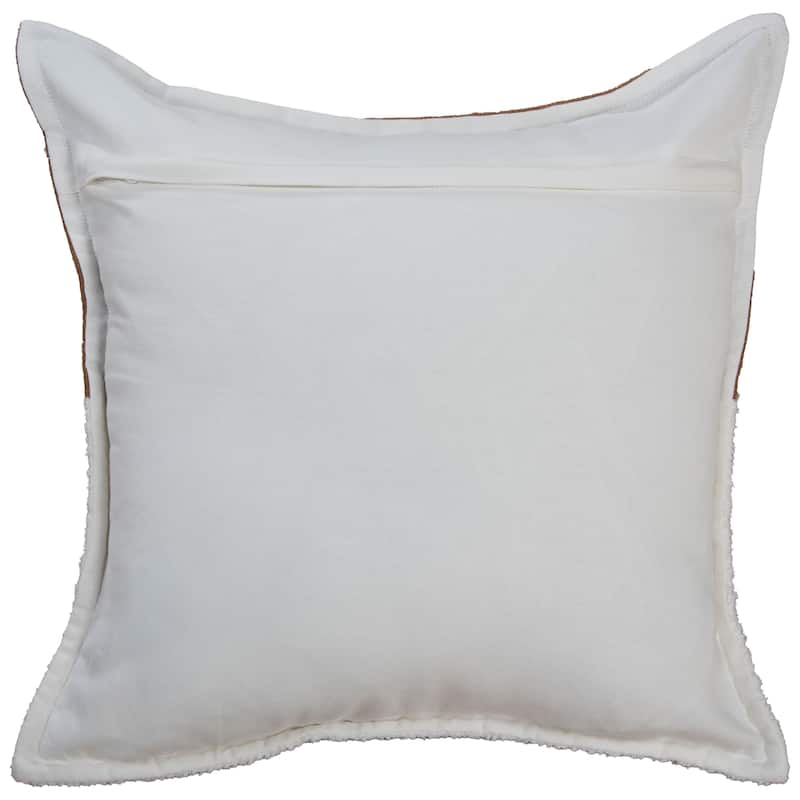 Rizzy Home Rustic Color Block Saddle Brown/Ivory Throw Pillow