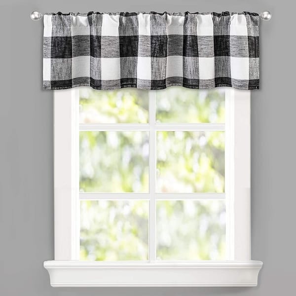 Black and White Buffalo Check Curtains Rod Pocket Options for Cotton and  Blackout Lining 