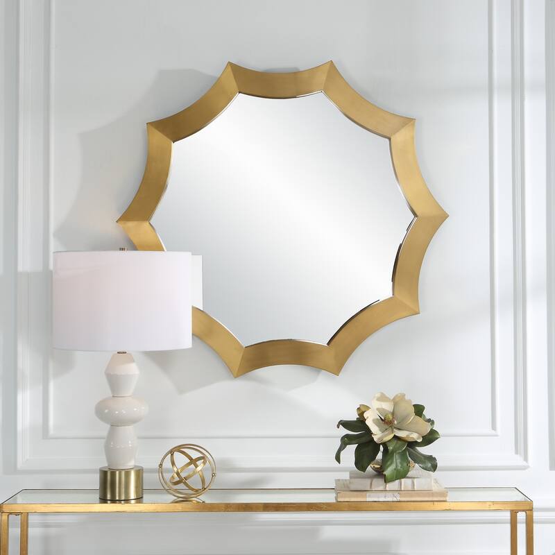 Uttermost 09906 Flare 40" W x 42" H Sunburst Stainless Steel Framed