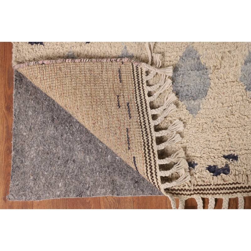 Tribal Moroccan Oriental Area Rug Handmade Wool Carpet - 9'0" x 12'4"