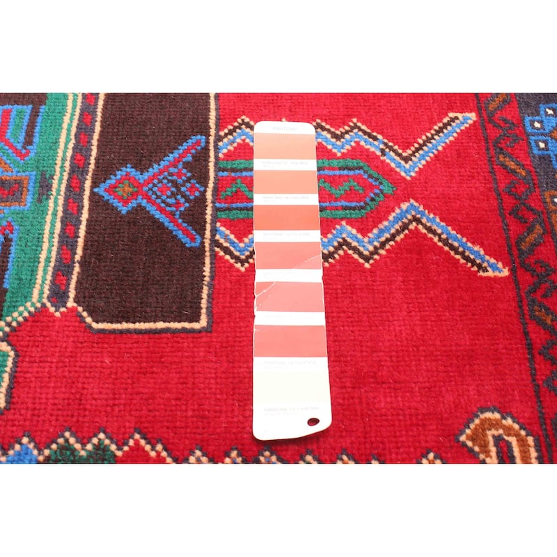 ECARPETGALLERY Hand-knotted Teimani Red Wool Rug - 2'9 x 4'6