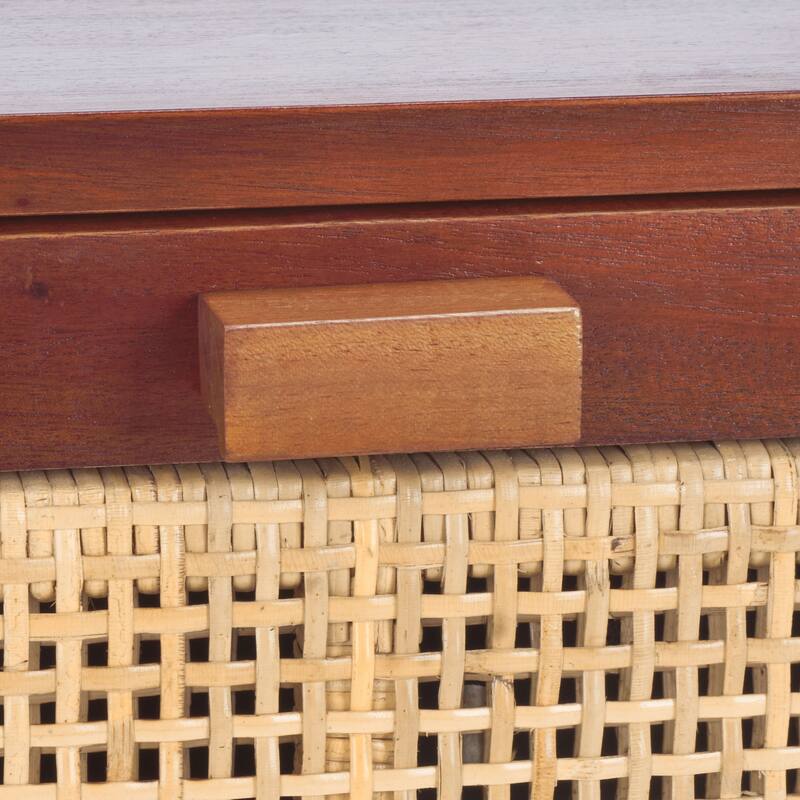SAFAVIEH Dayana 2-Drawer Rattan Accent Table Nightstand