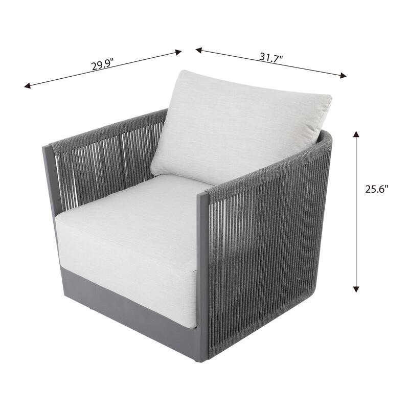 Elementi Capri Outdoor Aluminum Lounge Chair with Sunbrella® Cushions
