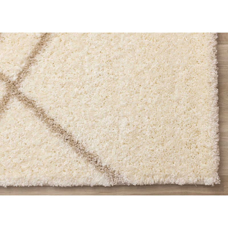 Fairmont Collection - Beige Cream Abstract Lines Area Rug