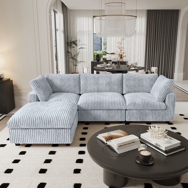 Oversized Deep Plush Cloud Sofa Couch, Modular Sectional