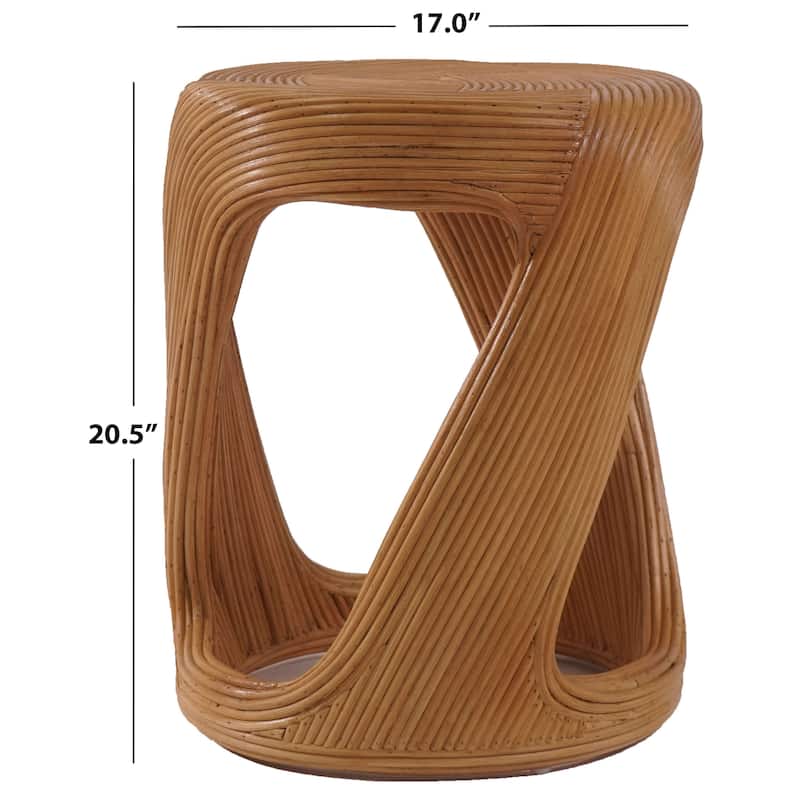 SAFAVIEH Couture Tyleigh Round Rattan Accent Table - 17"W x 17"D x 21"H