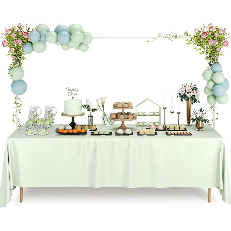 Walensee Over The Table Rod Stand with Clamps Adjustable 28"-43.5" Tall Table Arch Hanging for Wedding Party Decorations - White