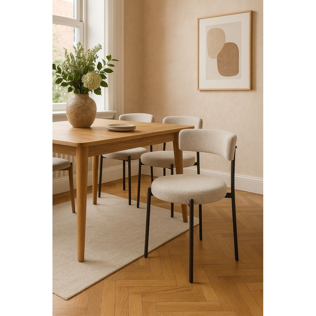 Federica Modern Boucle Dining Chair Beige (Set of 6)
