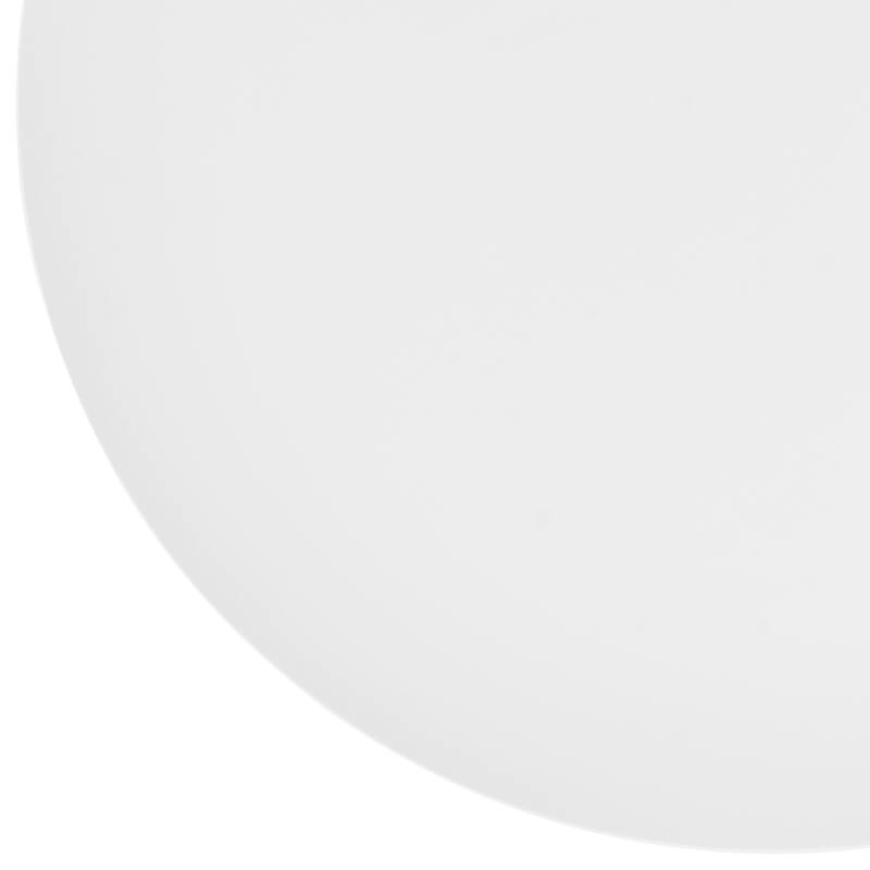 Manon Round Side Table in Matte White with Dark Walnut Legs