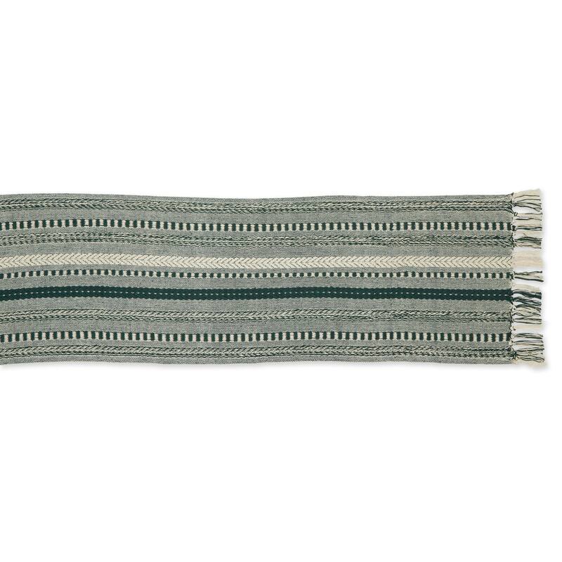 DII Black Braided Stripe Table Runner