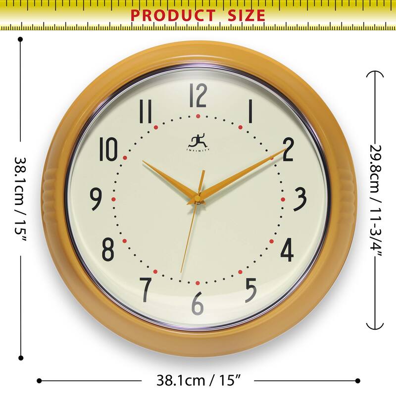Round Retro Kitchen Wall Clock by Infinity Instruments