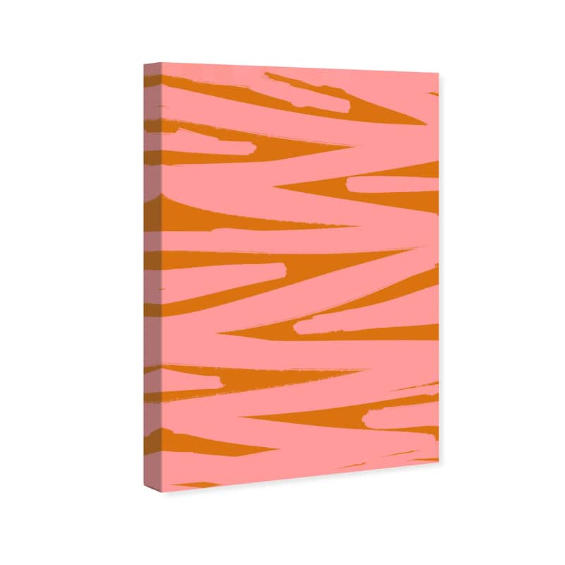 Wynwood Studio Canvas Abstract Lines will continue Pink and Pumpkin Modern & Contemporary Wall Art Canvas Print