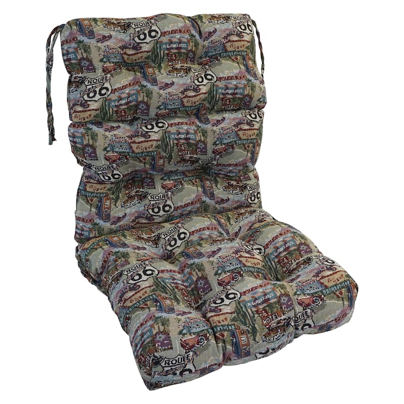 22-inch by 45-inch Tufted Indoor Seat/Back Chair Cushion (Multiple Fabrics) - 22 x 45 - Route 66