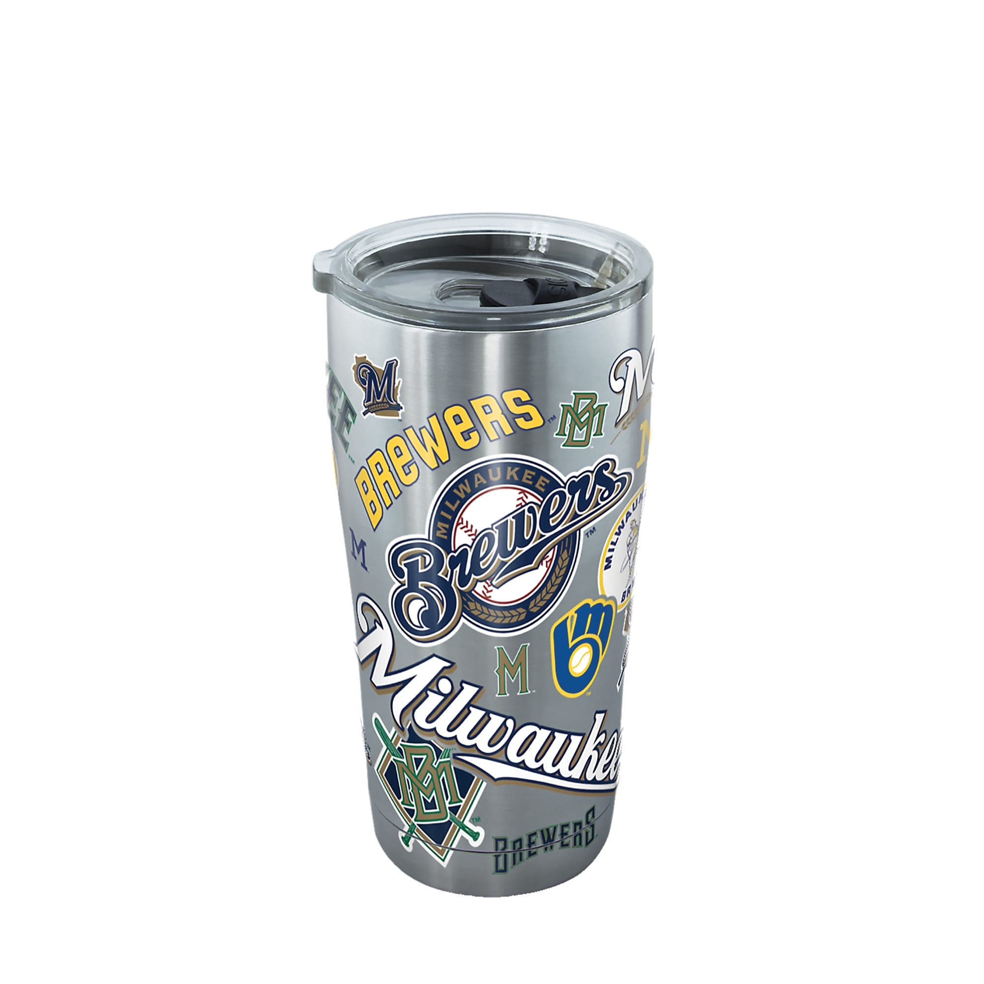 MLB Milwaukee Brewers All Over 20 oz Stainless Steel Tumbler with lid - Bed  Bath & Beyond - 23046957