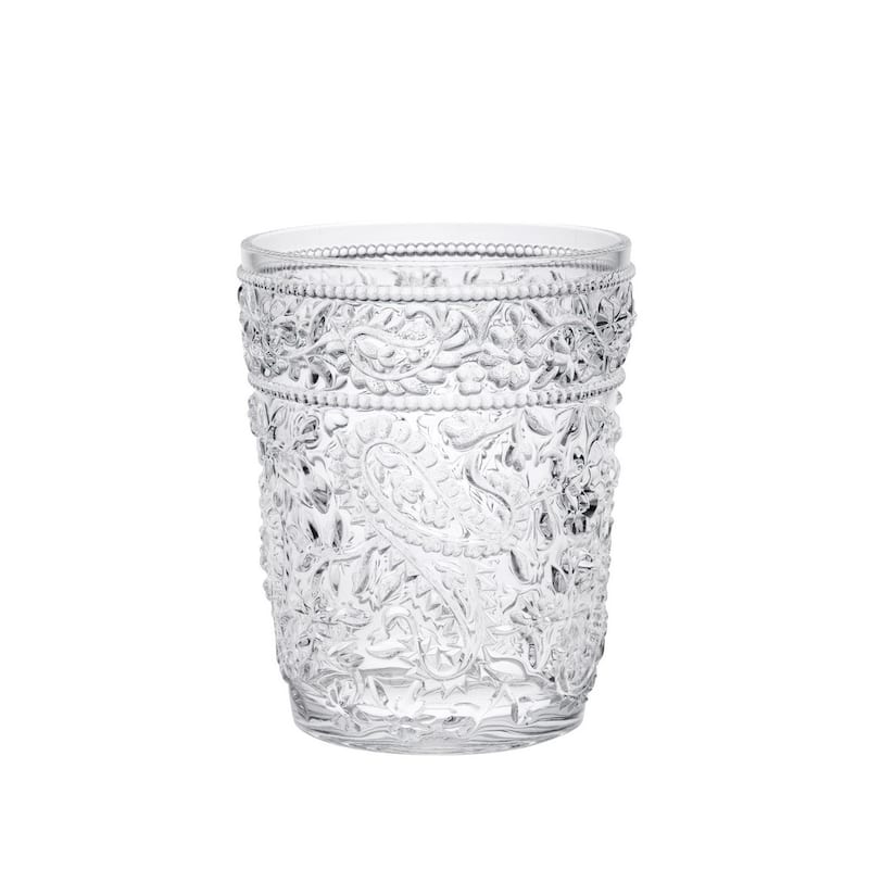 Paisley Acrylic Glasses Drinking Set of 4 DOF (13oz) - Clear