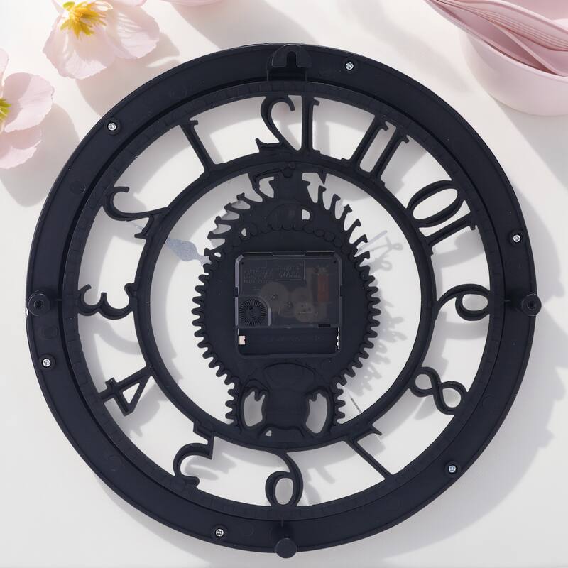 Rustic Farmhouse Gear Clock with Moving Gears Wall Clock Industrial Steampunk Unique for Home Living Room Office Decor 11 Inch