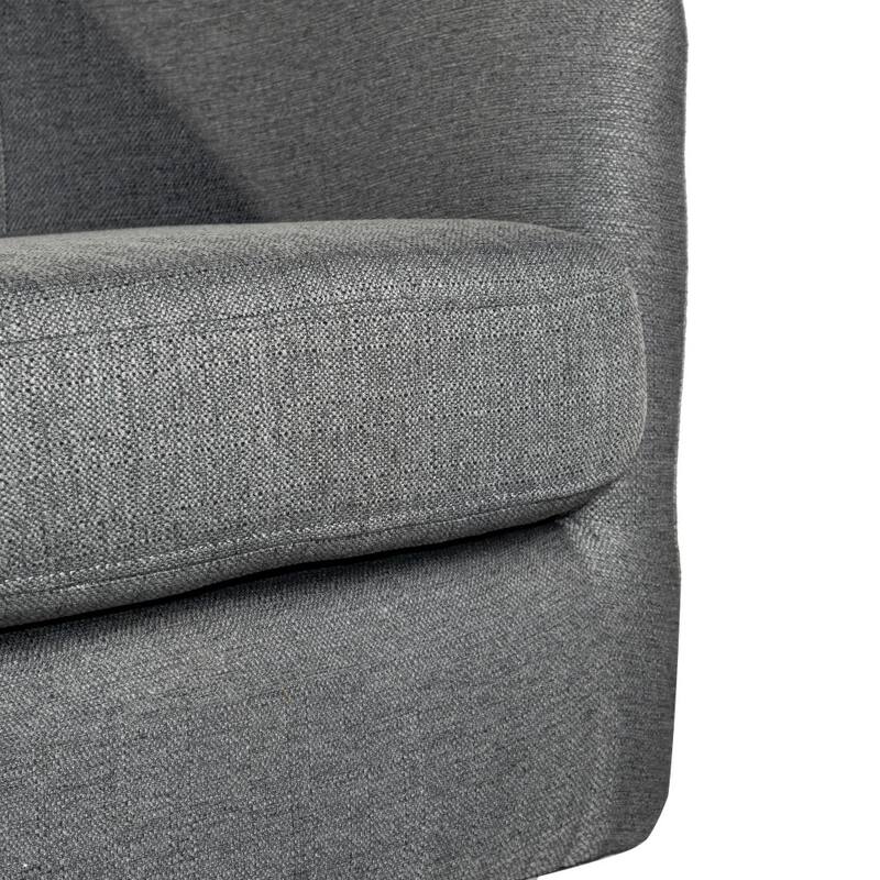 Traditional Club Style Accent Chair with 360° Swivel Metal Base