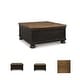 preview thumbnail 7 of 14, Valebeck Black/Brown Casual Square Lift Top Cocktail Table - 36" W x 36" D x 18" H
