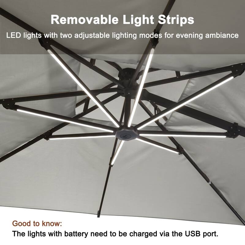 13-Ft Aluminum Dual-Roof Cantilever Umbrella