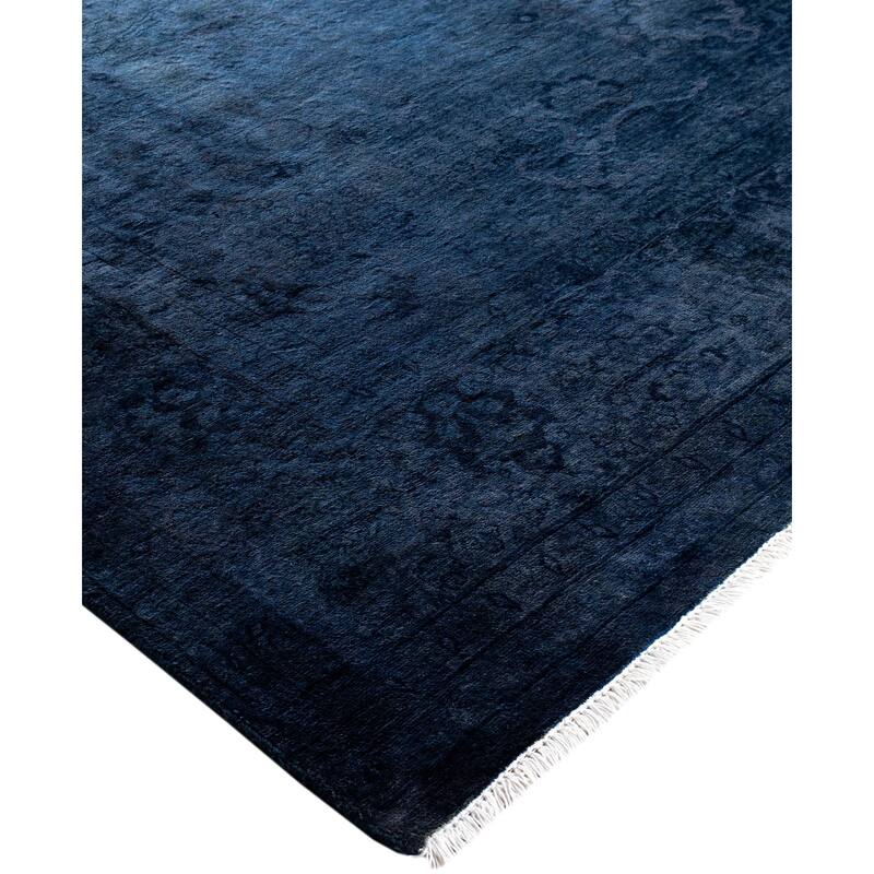 Overdyed One-of-a-Kind Hand-Knotted Area Rug - Blue - 6' 1" x 9' 0"