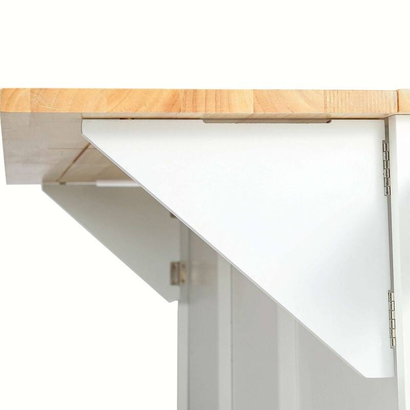 53-inch Width Kitchen Island with Drop-Leaf Countertop