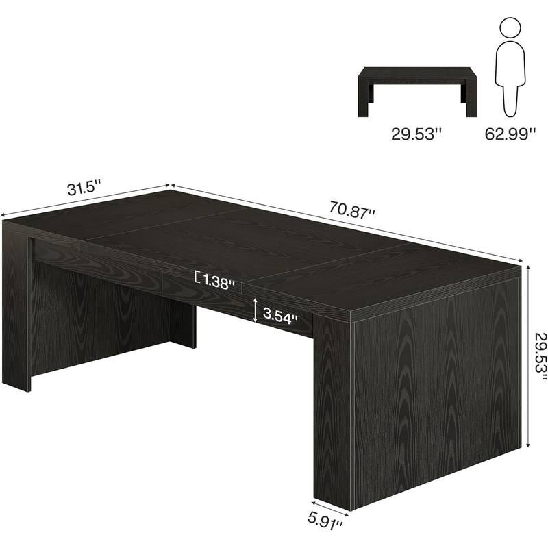 71" Conference Table, Executive Meeting Table, Office Business Desk Accent Meeting Table