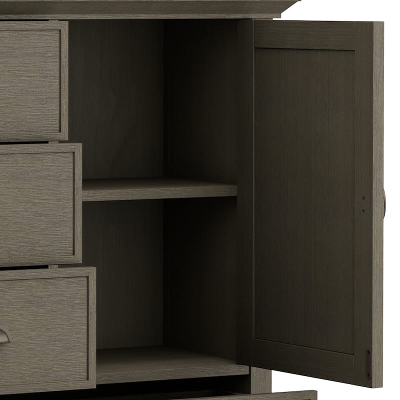 WYNDENHALL Mansfield SOLID WOOD 39 inch Wide Transitional Medium Storage Cabinet - 39"w x 17"d x 42" h