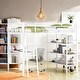 preview thumbnail 13 of 20, Full Size Loft Metal Bed With 3 Layers Of Shelves And Desk