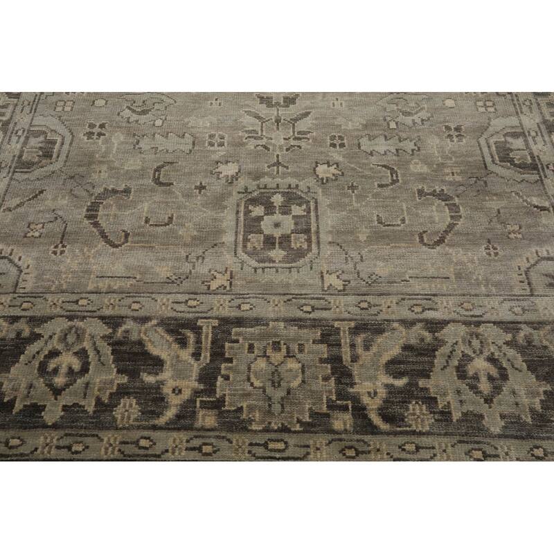 LoomBloom Muted Turkish Oushak Hand Knotted Area Rug Gray Color