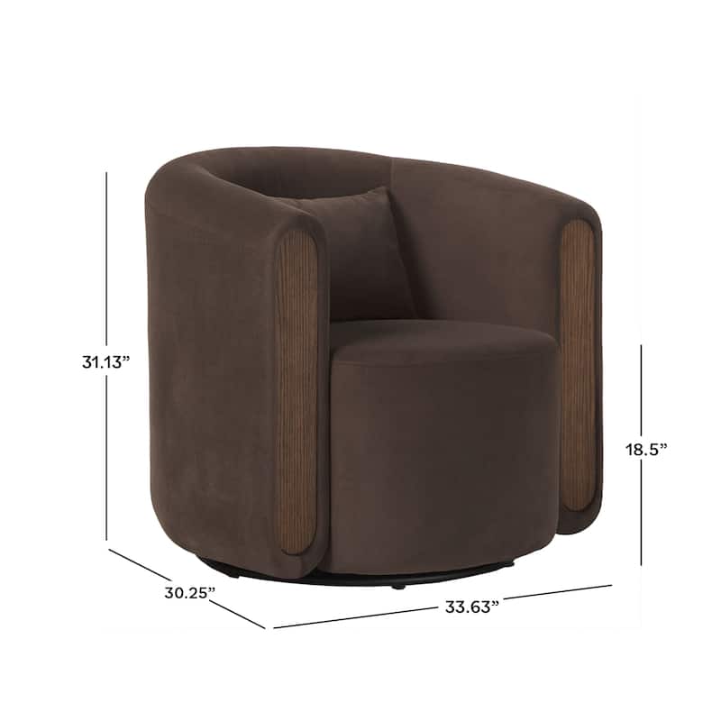 Modern Upholstered Swivel Barrel Accent Chair