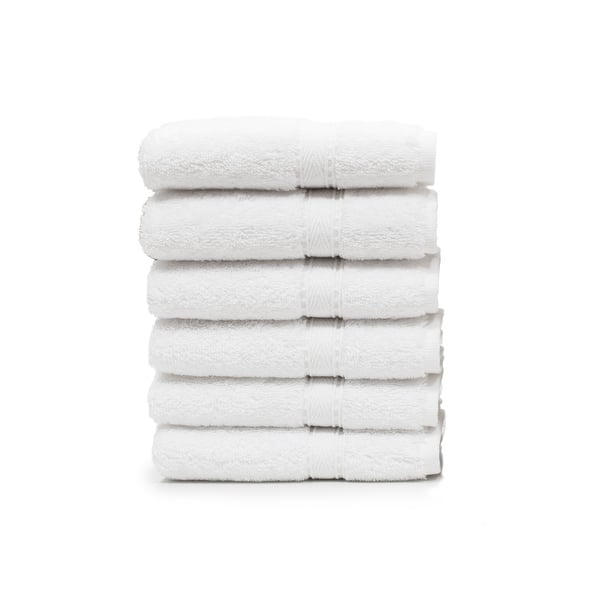 Authentic Hotel Spa Turkish Cotton Washcloth (Set of 6) - White