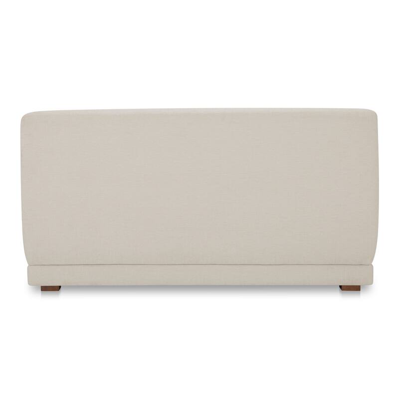 NADAAL STUDIOS Solace Wedge Slipper Chair, Contemporary Modular Design, Deep Foam & Fiber Cushioning, Plinth Base, White