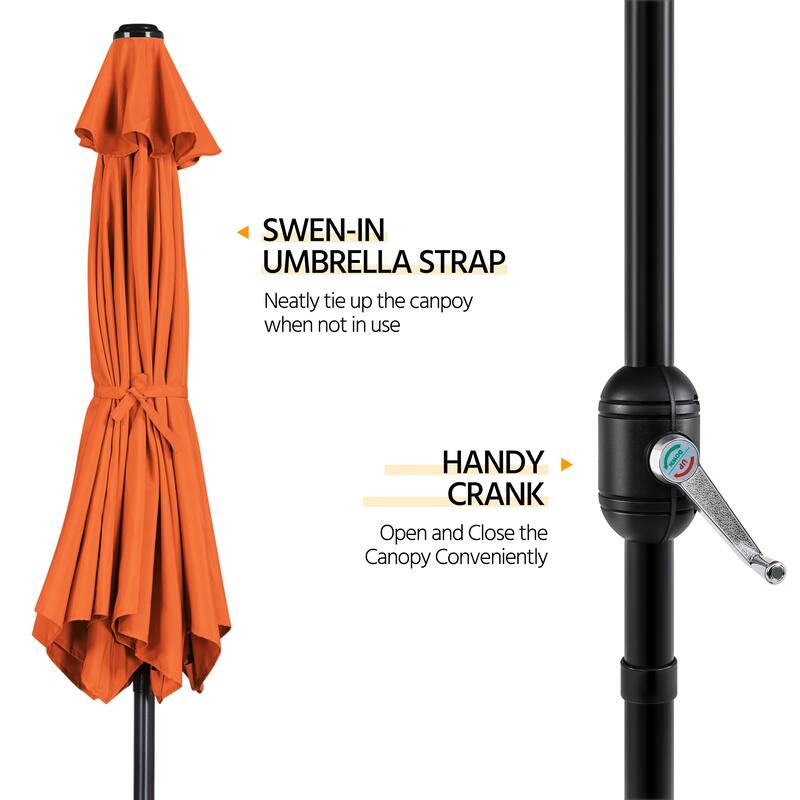 Yaheetech 9ft Patio Umbrella 8 Ribs with Push Button Tilt and Crank