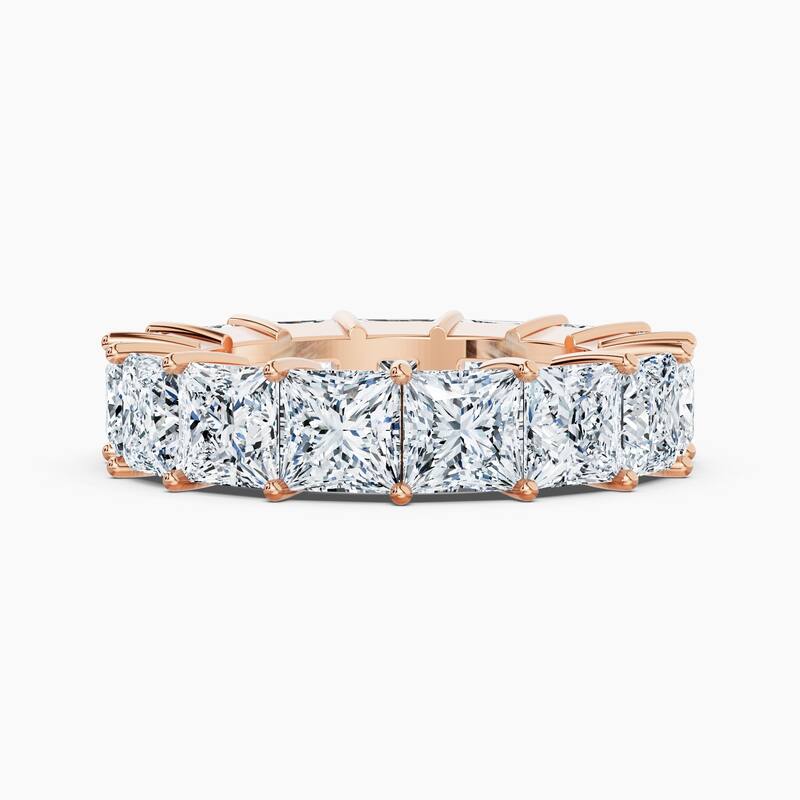 Auriya 14k Gold Princess Lab Grown Diamond Eternity Band 2.50 - 11.25 ct. tw. (F-G, VS) - 11.25 ct. wt. - 8 - Rose