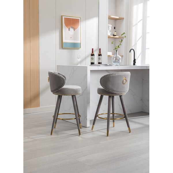 Velvet Counter Height Bar Stools Upholstered Bar Chairs Set of 2 On Sale Bed Bath Beyond 38407297