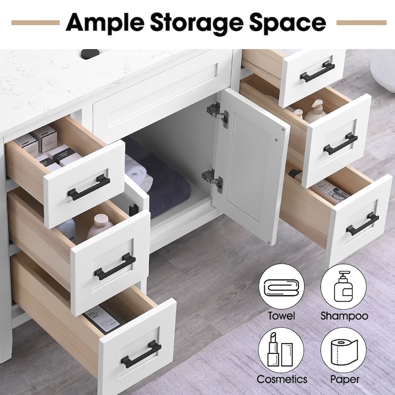Nephelily 48" 60" 72" Bathoom Vanity Base Only, Easy-to-Install