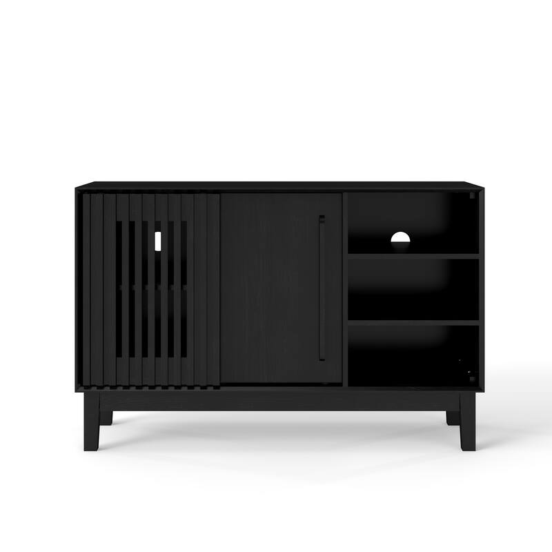 Sliding Door Sideboard Buffet Cabinet TV Console Table with Solid Wood Feet