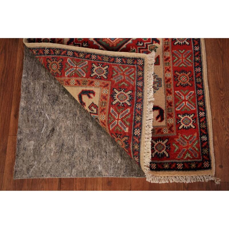 Geometric Kazak Accent Rug Hand-Knotted Wool Carpet - 2'0" x 3'0"