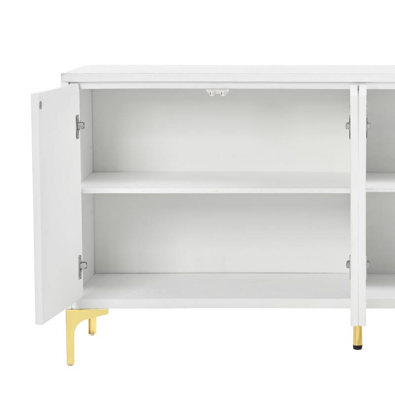 Multi-Functional Storage Cabinet,Four-Door Sideboard with Adjustable Shelves, Suitable for Study, Entryway and Living Room