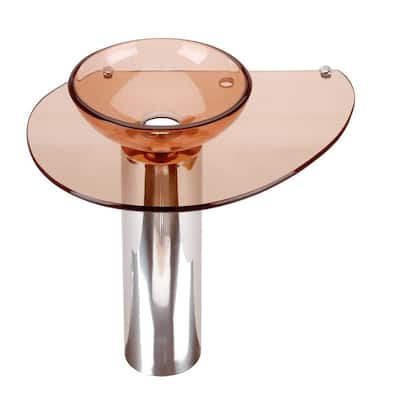 Contemporary Pedestal Sink Children Bathroom Zinfandel Glass Renovators Supply