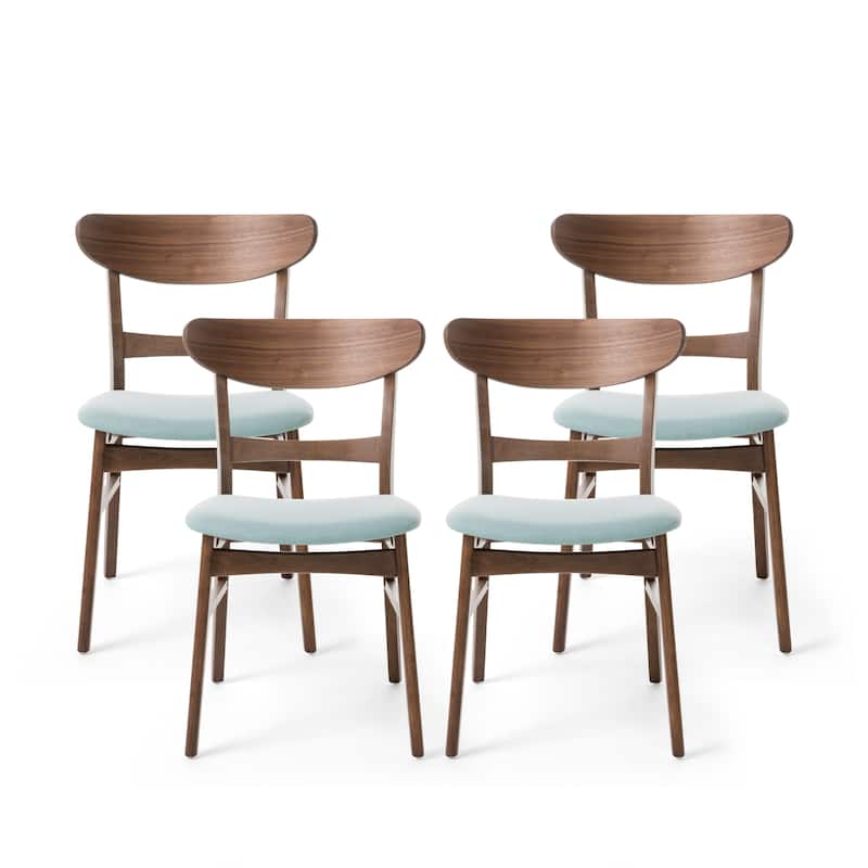 Idalia Mid-century Modern Dining Chairs (Set of 4) by Christopher Knight Home - Mint + Walnut