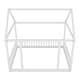 preview thumbnail 50 of 52, House Floor Bed with House Roof Frame and Safety Guardrails, Twin/Full Size Wooden Floor Montessori Bed House Bed for Kids