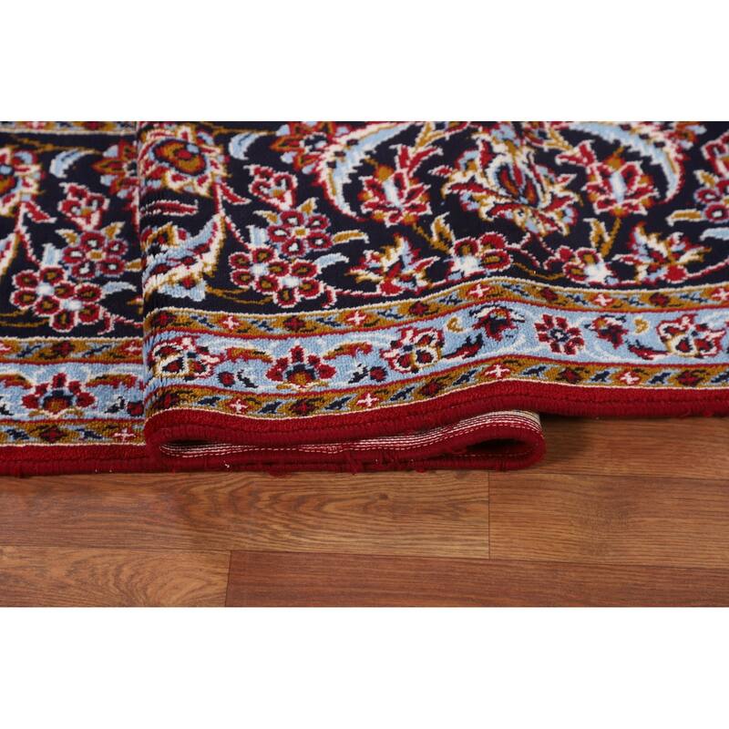 Red Floral Kashan Turkish Area Rug Home Decor Machine-Made Carpet - 9'9" x 13'4"